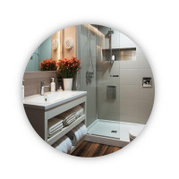 Зеркало Qtap Taurus R600 с LED-подсветкой Touch, с антизапотеванием, с диммером, рег. темп. цвета (3000-6500K) QT2478R607