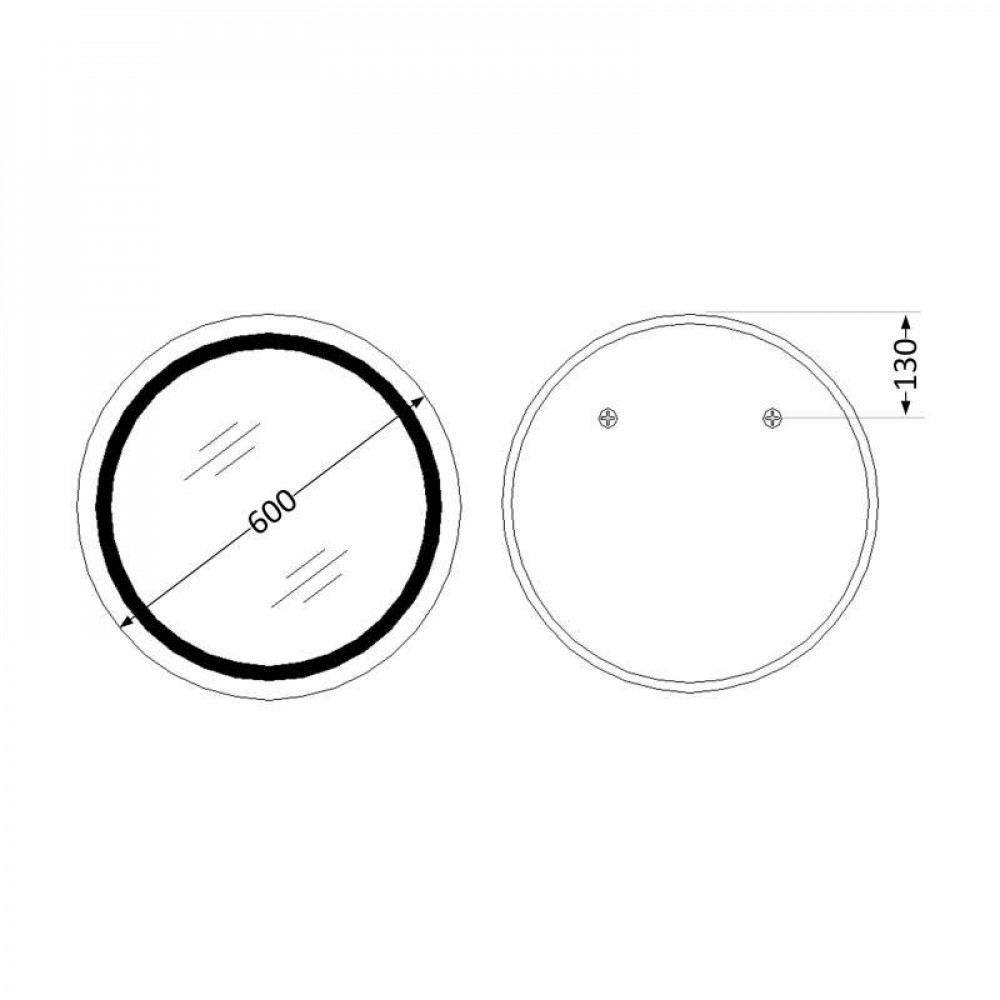 Зеркало Qtap Taurus R600 с LED-подсветкой Touch, с антизапотеванием, с диммером, рег. темп. цвета (3000-6500K) QT2478R607 SD00052314