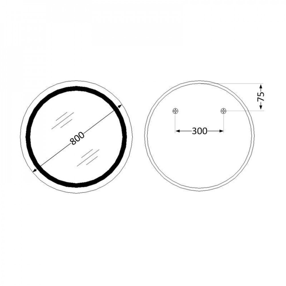Зеркало Qtap Taurus R800 с LED-подсветкой Touch, с антизапотеванием, с диммером, рег. темп. цвета (3000-6500K) QT2478R807 SD00052315