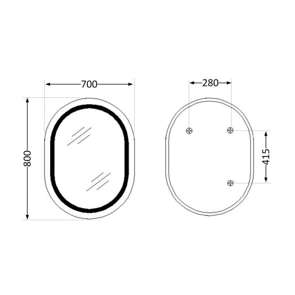 Дзеркало Qtap Gemini 800х700 з LED-підсвічуванням Touch, з антизапотіванням, з димером, рег. темп. кольору (3000-6500K) Reverse SD00052318