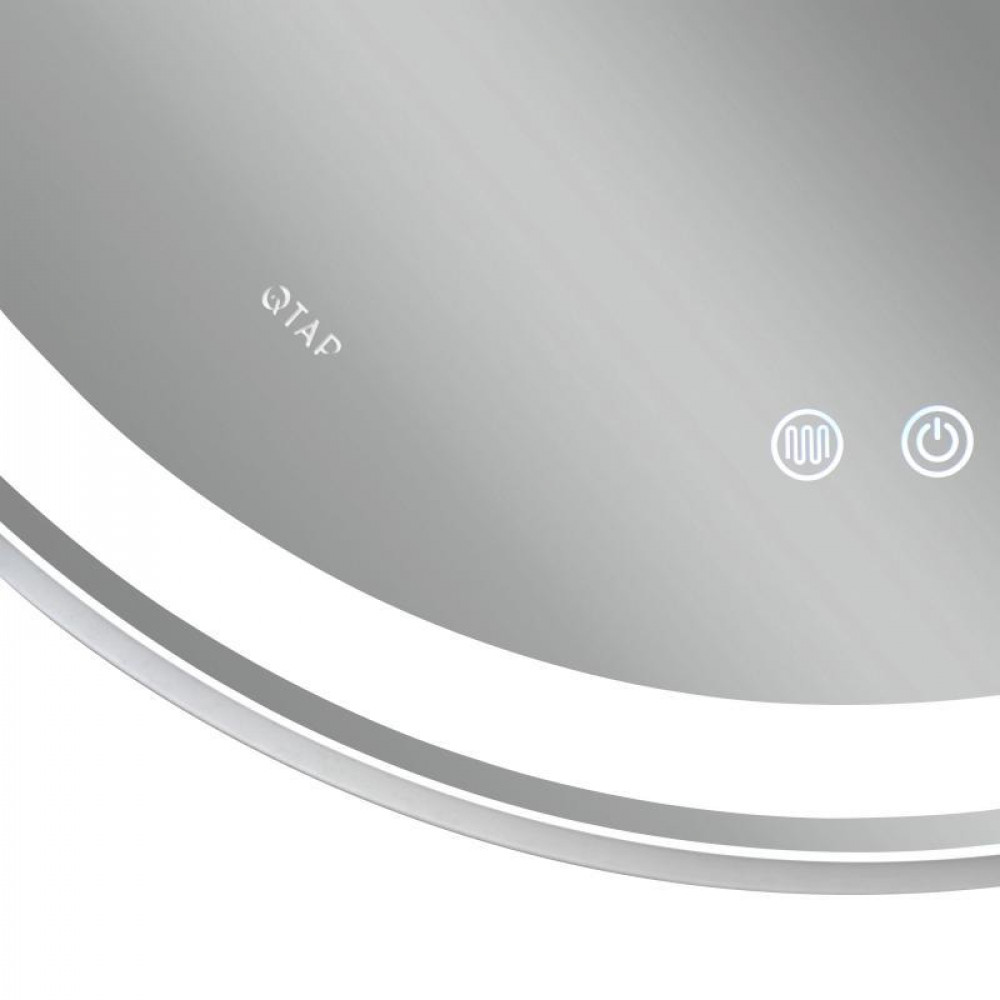 Дзеркало Qtap Gemini 800х700 з LED-підсвічуванням Touch, з антизапотіванням, з димером, рег. темп. кольору (3000-6500K) Reverse SD00052318