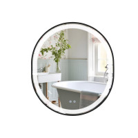 Зеркало Qtap Gemini 800х700 с LED-подсветкой Touch, с антизапотеванием, с диммером, рег. темп цвета (3000-6500K) Reverse