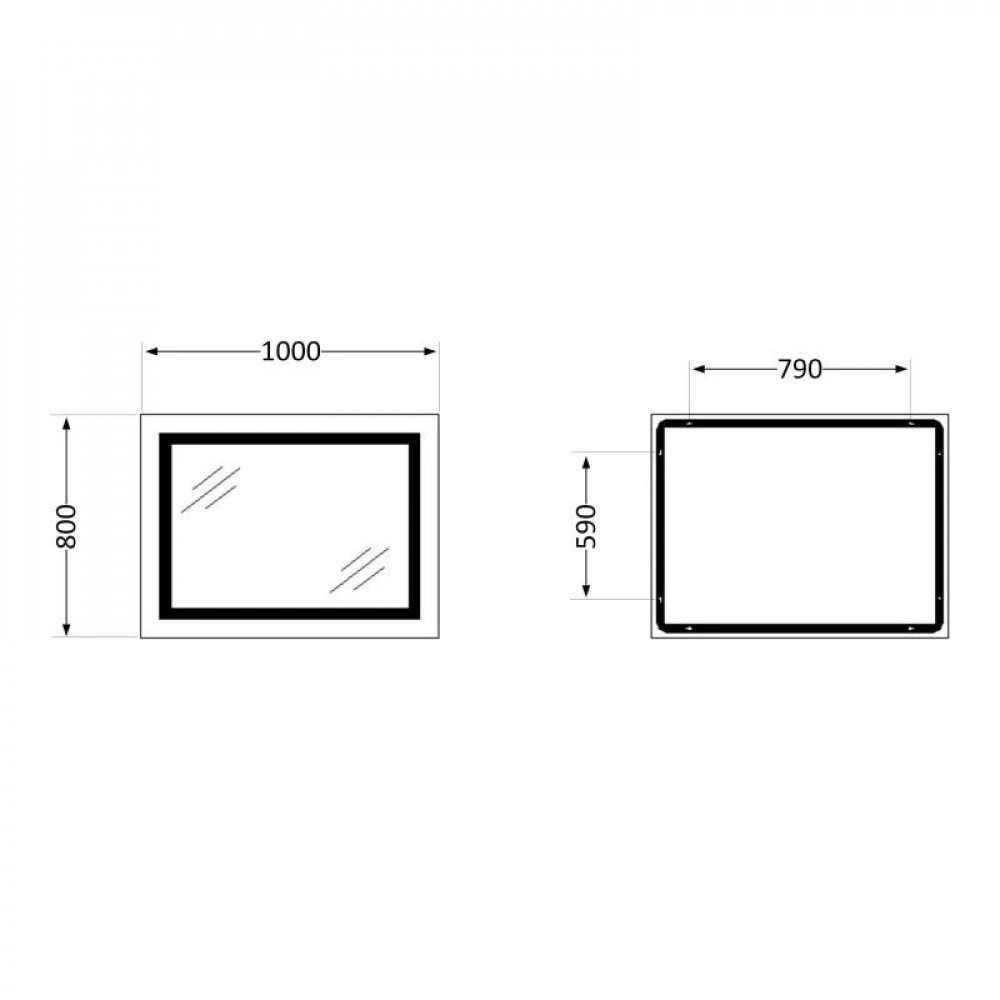 Дзеркало Qtap Cardinal (CA1) 1000х800 з LED-підсвічуванням Touch, з антизапотіванням, з димером, рег. темп. SD00052327