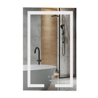 Дзеркало Lidz Kubis 800х500 з LED-підсвічуванням Touch, з антизапотіванням, з димером, рег. яскравості