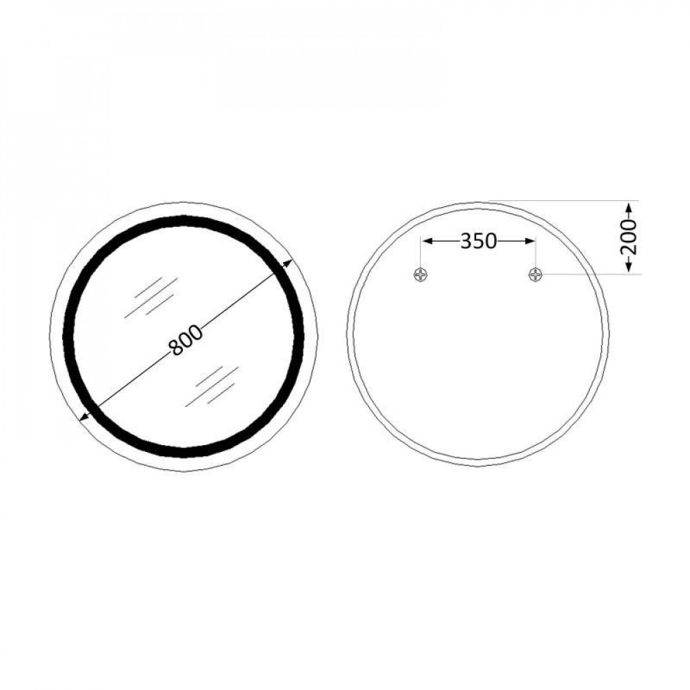 Дзеркало Lidz Aria R800 з LED-підсвічуванням Touch, з антизапотіванням, з димером, рег. яскравості LD78LR800 SD00052338