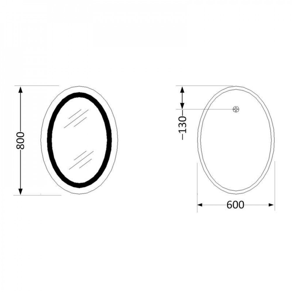 Дзеркало Lidz Vida 800х600 з LED-підсвічуванням Touch, з антизапотіванням, з димером, рег. яскравості SD00052339