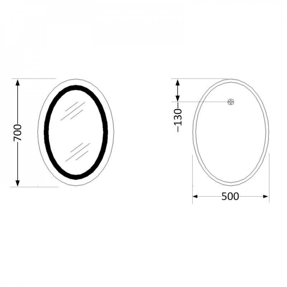 Дзеркало Lidz Vida 700х500 з LED-підсвічуванням Touch, з антизапотіванням, з димером, рег. яскравості SD00052340