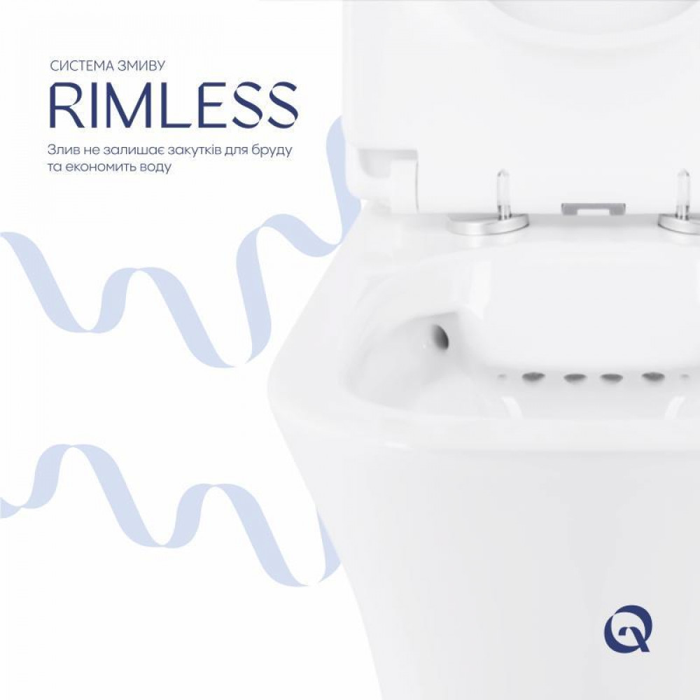 Унітаз-компакт Qtap Presto Quadro безободковий з сидінням Soft-close QT24221215AW SD00052480