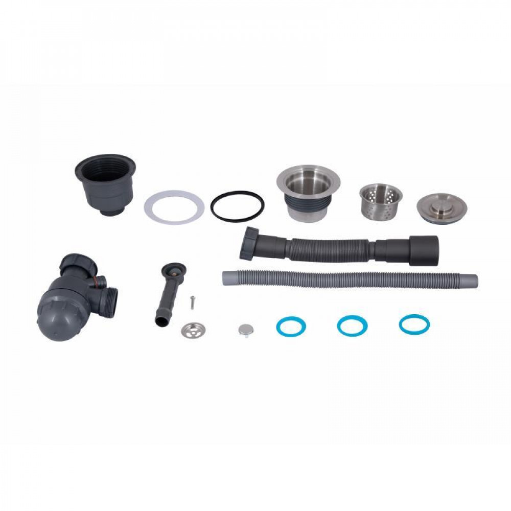 Сифон для кухонної мийки Lidz LK17, випуск 115 мм, колбовий з круглим переливом (выход гофра 40/50мм) SD00052522