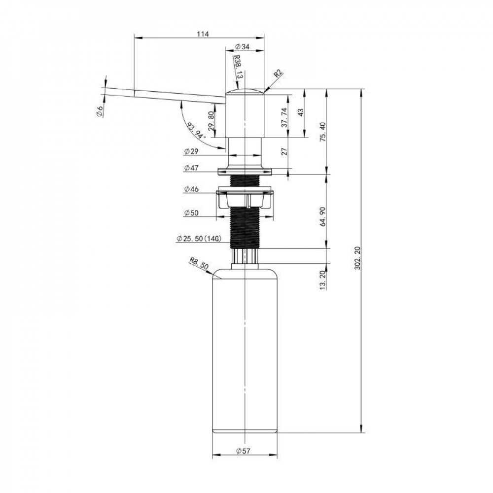 Дозатор для миючого засобу Lidz LK118 круглий Brushed Steel (LDLK118BRU46400) SD00052524