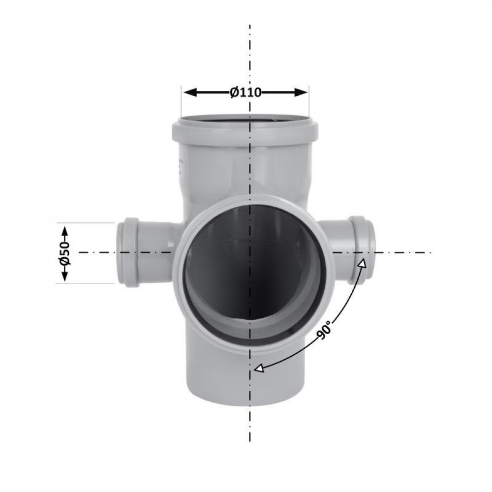 Хрестовина каналізаційна TA Sewage 110х50 90° SD00052549