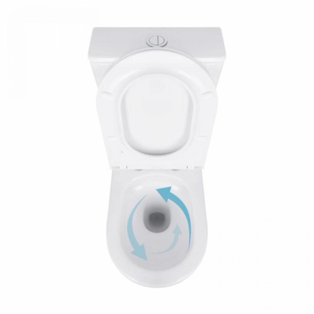Унітаз підлоговий Qtap Robin New Ultra Quiet безобідковий з сидінням Soft-close WHITE QT13226083AW SD00052565