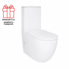 Унітаз підлоговий Qtap Robin New Ultra Quiet безобідковий з сидінням Soft-close WHITE QT13226083AW