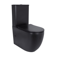 Напольный унитаз Qtap Robin Ultra Quiet безобедочный с сиденьем Soft-close MATT BLACK QT13226083AMB