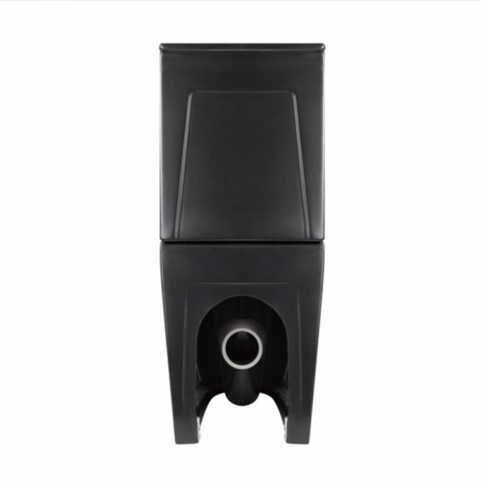 Унітаз підлоговий Qtap Robin Ultra Quiet безобідковий з сидінням Soft-close MATT BLACK QT13226083AMB SD00052566