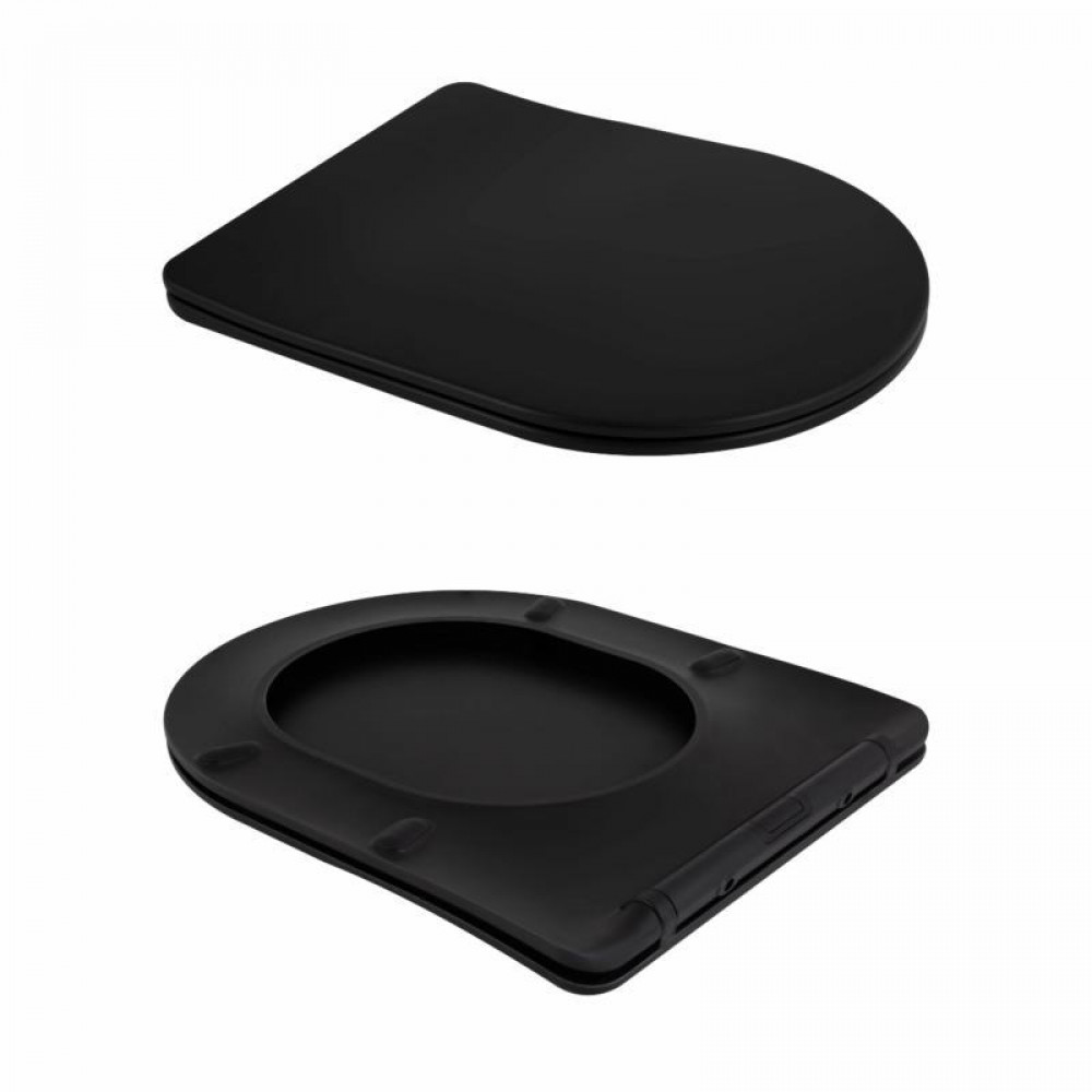 Унітаз підвісний Qtap Scorpio Ultra Quiet безобідковий з сидінням Soft-close MATT BLACK QT14332380AMB SD00052569