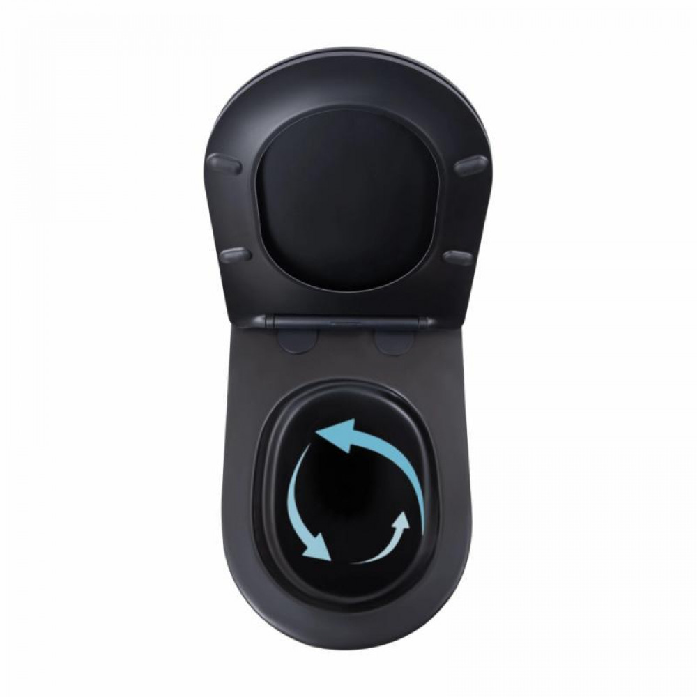 Унітаз підвісний Qtap Scorpio Ultra Quiet безобідковий з сидінням Soft-close MATT BLACK QT14332380AMB SD00052569