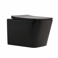 Унитаз подвесной Qtap Tern New Ultra Quiet безобедочный с сиденьем Soft-close MATT BLACK QT17332303ASMB