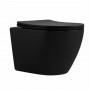 Унітаз підвісний Qtap Robin New Ultra Quiet безобідковий з сидінням Soft-close MATT BLACK QT13332381АSMB SD00052574