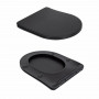 Унітаз підвісний Qtap Robin New Ultra Quiet безобідковий з сидінням Soft-close MATT BLACK QT13332381АSMB SD00052574