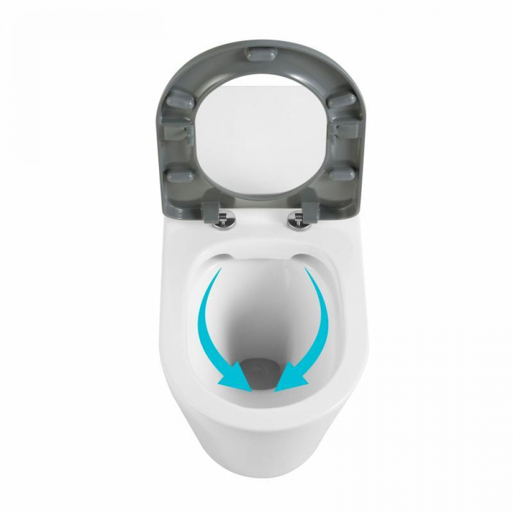 Унітаз підлоговий Qtap Freedom інклюзивний безбачковий Rimless безобідковий з сидінням Soft-close WHITE SD00052584