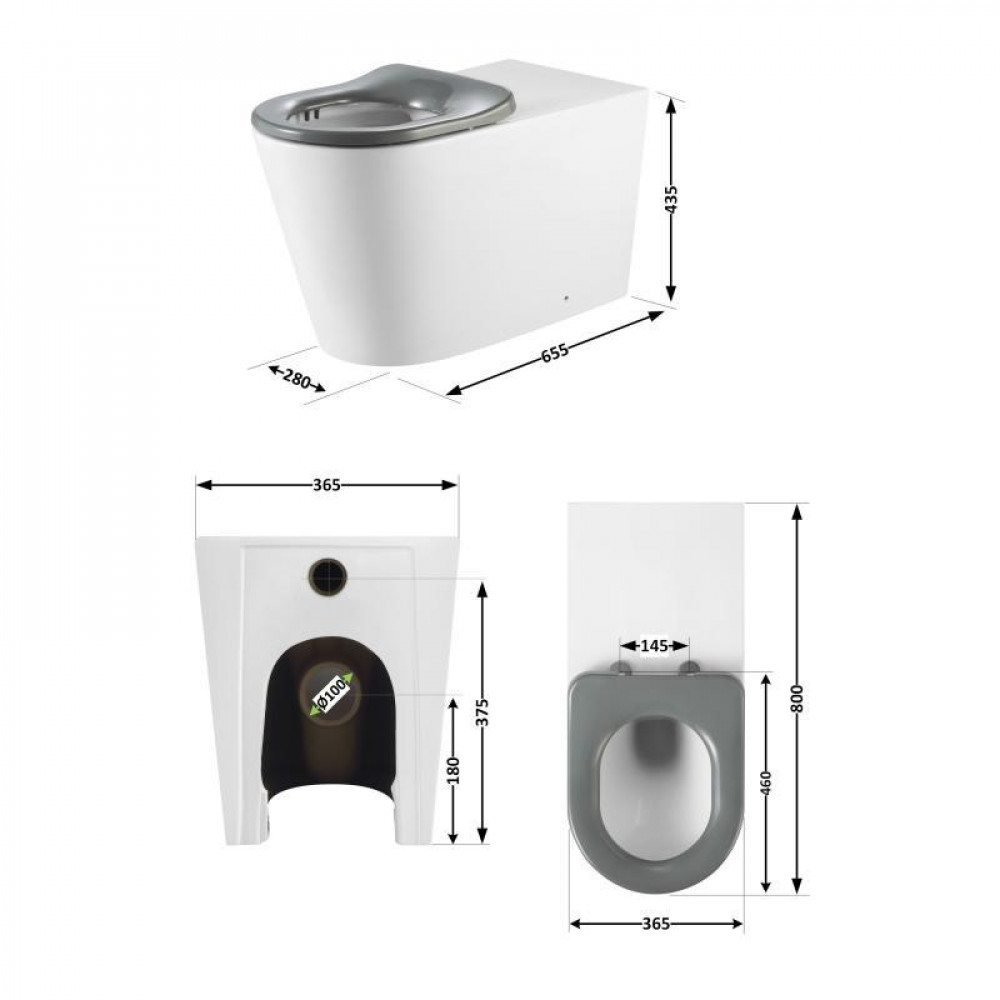 Унітаз підлоговий Qtap Freedom інклюзивний безбачковий Rimless безобідковий з сидінням Soft-close WHITE SD00052584