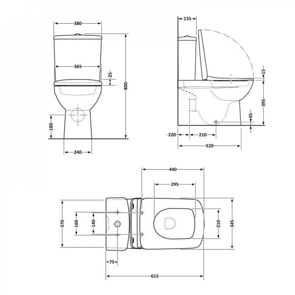 Напольный унитаз Qtap Aries Rimless безобедочный с сиденьем Soft-close WHITE QT03228302W SD00052628