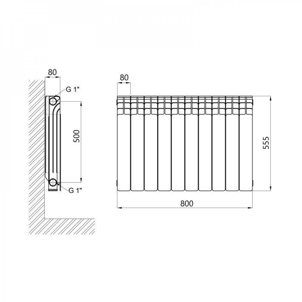 Радіатор біметалічний Thermo Alliance Bi-Ferrum 500/80 1,16 кг SD00052821