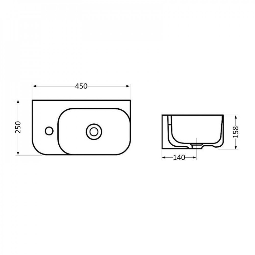 Раковина Qtap Tern 450х260х158 White QT17115117LWN SD00052902