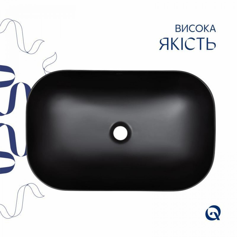 Раковина-чаша Qtap Robin 610х400х145 Matt black QT132143PMBMBN SD00052909