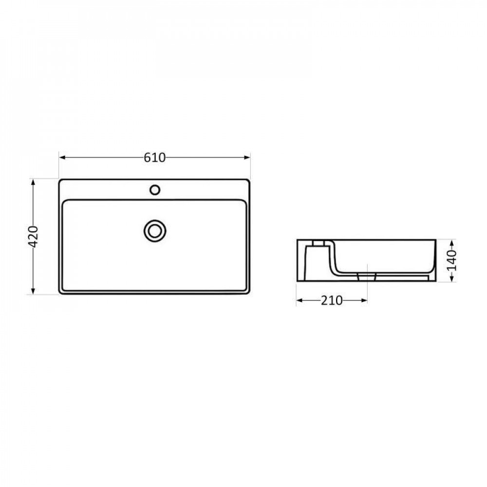 Раковина Qtap Nando LT 610х420х140 White QT12116146W SD00052917
