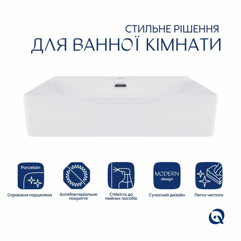 Раковина Qtap Nando LT 610х420х140 White QT12116146W SD00052917