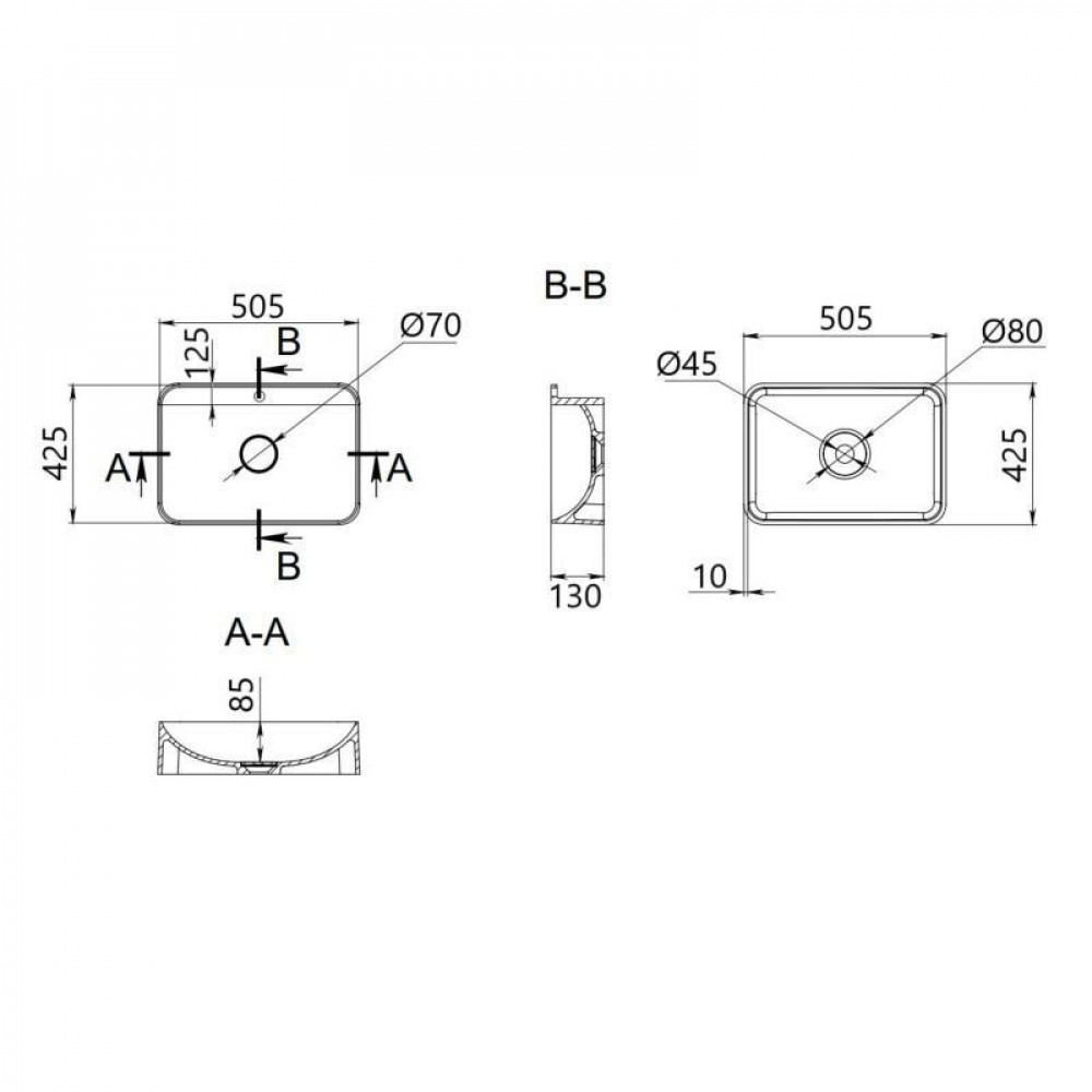 Раковина Qtap Nando LT 500х420х130 White QT12112173SWN SD00052919