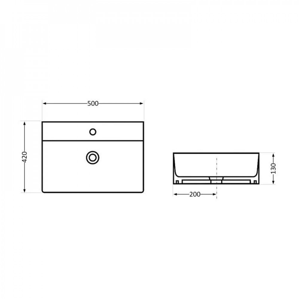 Раковина Qtap Nando LT 500х420х120 Matt black QT12112173SMBMBN SD00052920