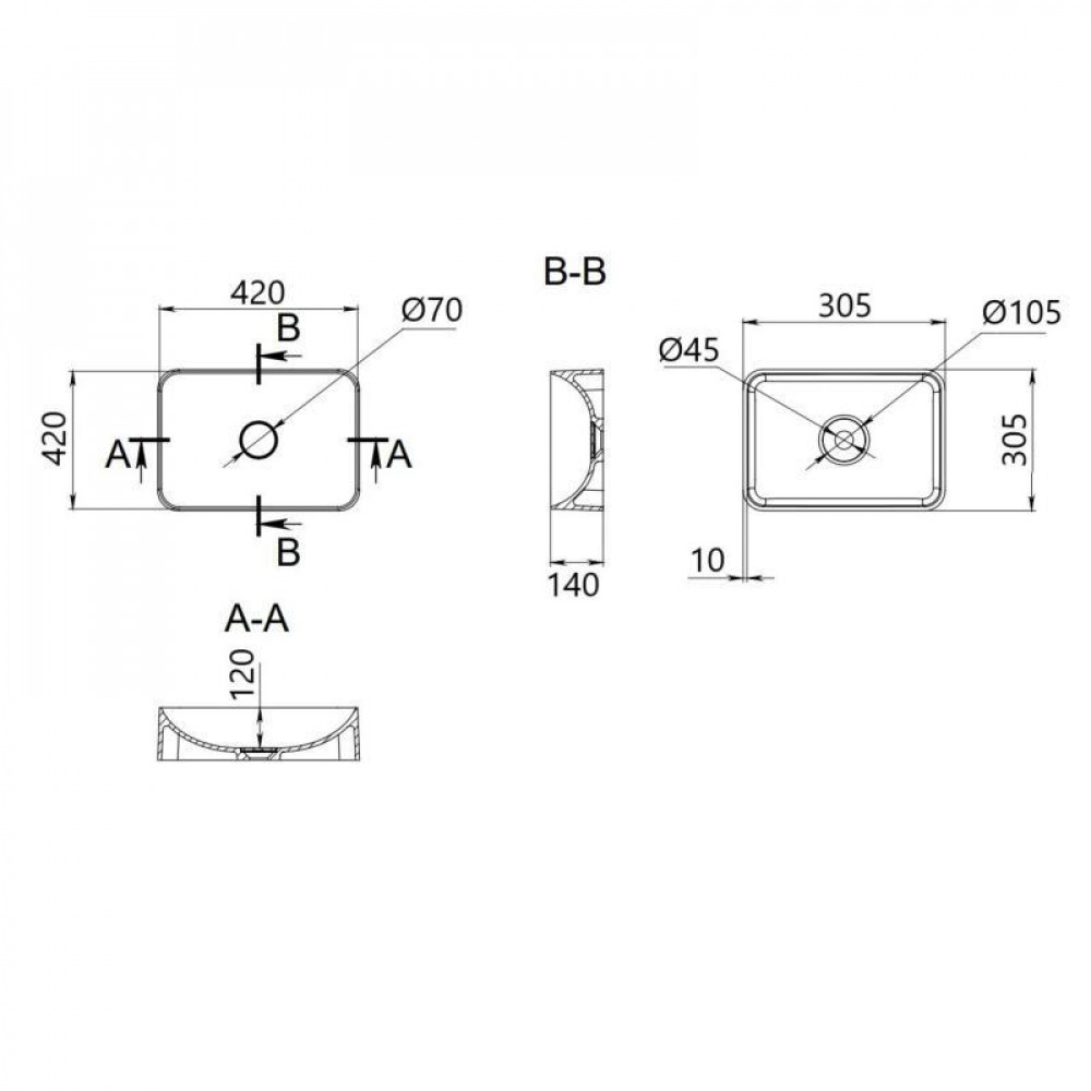 Раковина-чаша Qtap Kolibri 430х430х150 White QT1011K396WN SD00053081