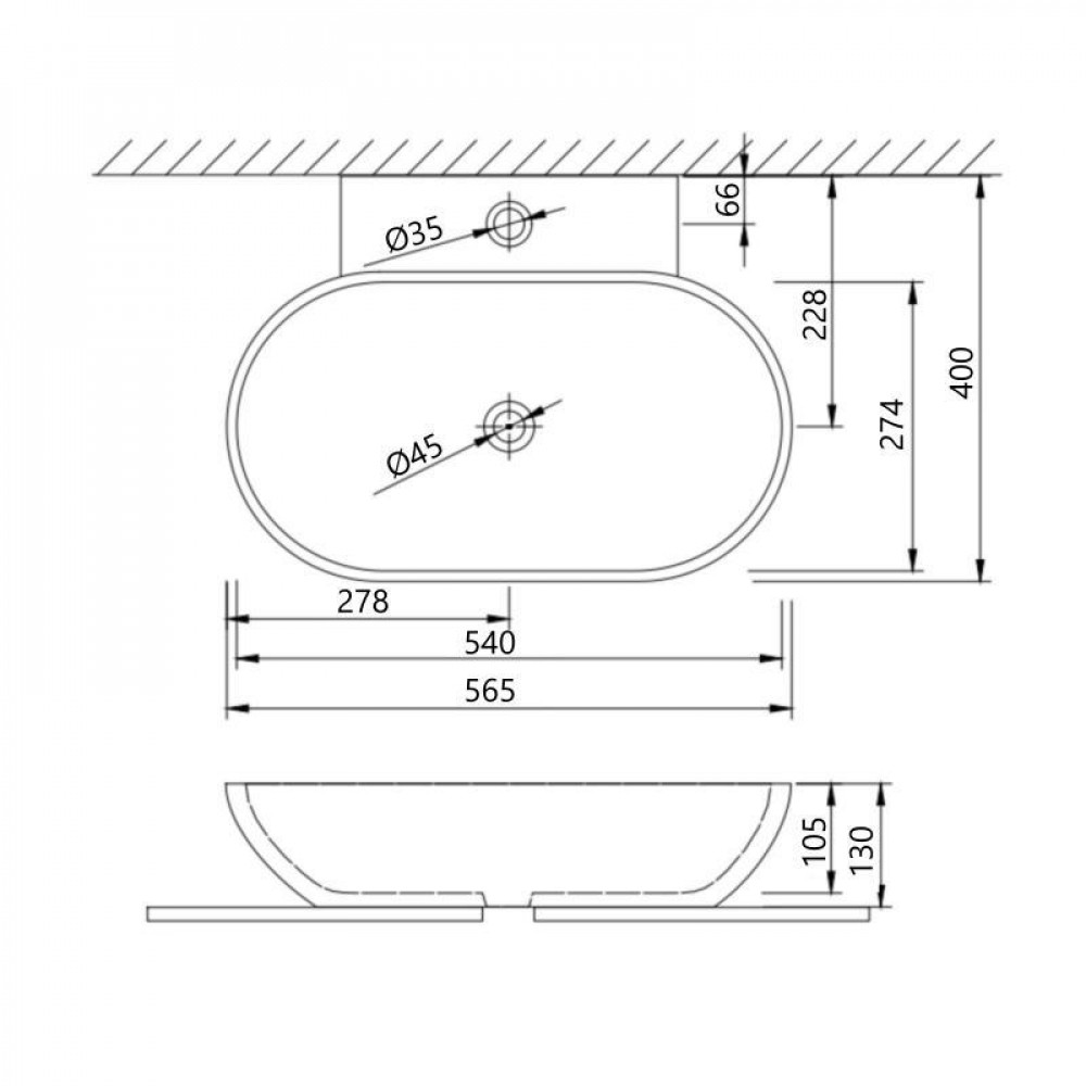 Раковина Qtap Cardinal 565х400х130 White QT0411K177WN SD00053083