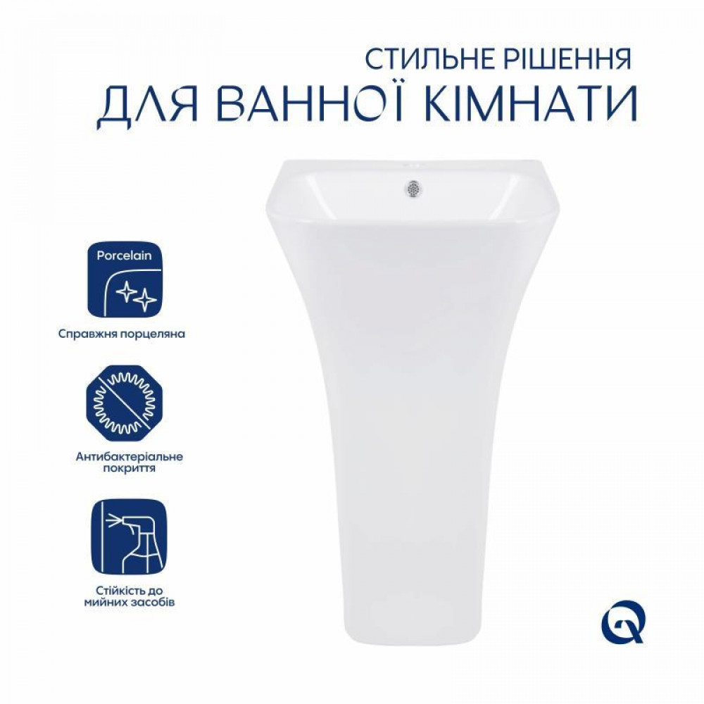 Раковина для підлоги моноблок Qtap Crow 445x420x840 White QT0511G315WN SD00053087