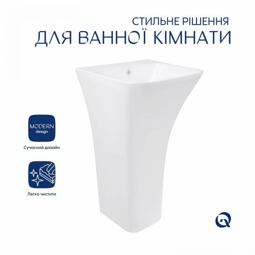 Раковина для підлоги моноблок Qtap Crow 445x420x840 White QT0511G315WN SD00053087