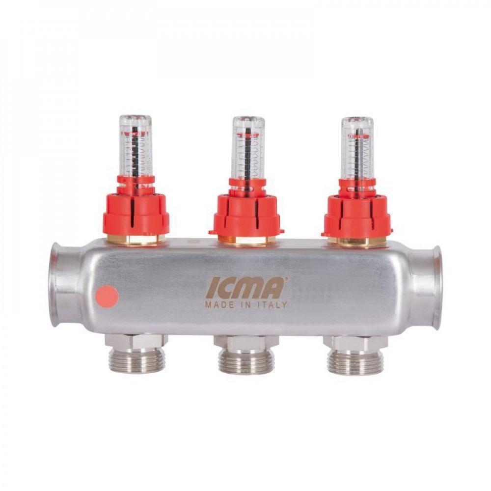 Колектор з витратомірами (нерж.) 3/4"х3 Icma № К073 SD00053336