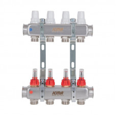 Колектор із витратомірами (нерж.) 3/4"х4 Icma № К073