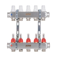 Колектор із витратомірами (нерж.) 3/4"х5 Icma № К073