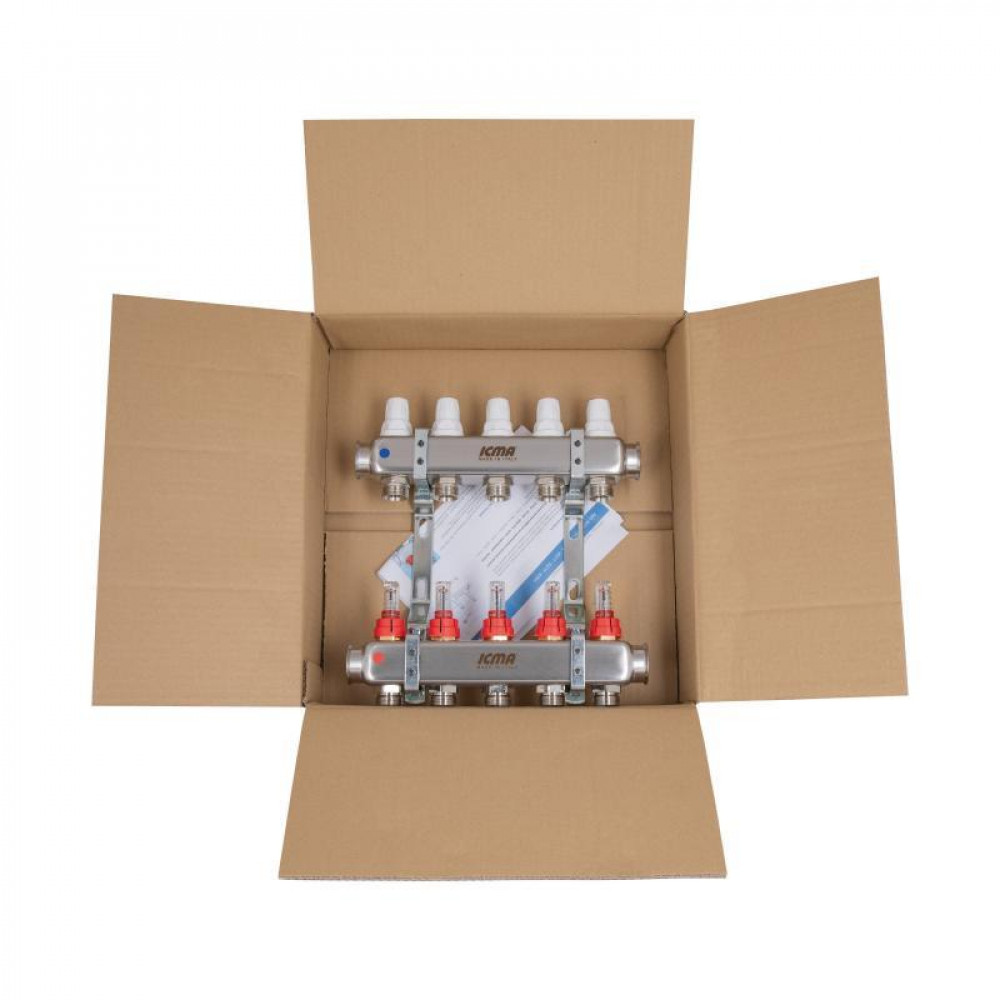 Колектор із витратомірами (нерж.) 3/4"х5 Icma № К073 SD00053338