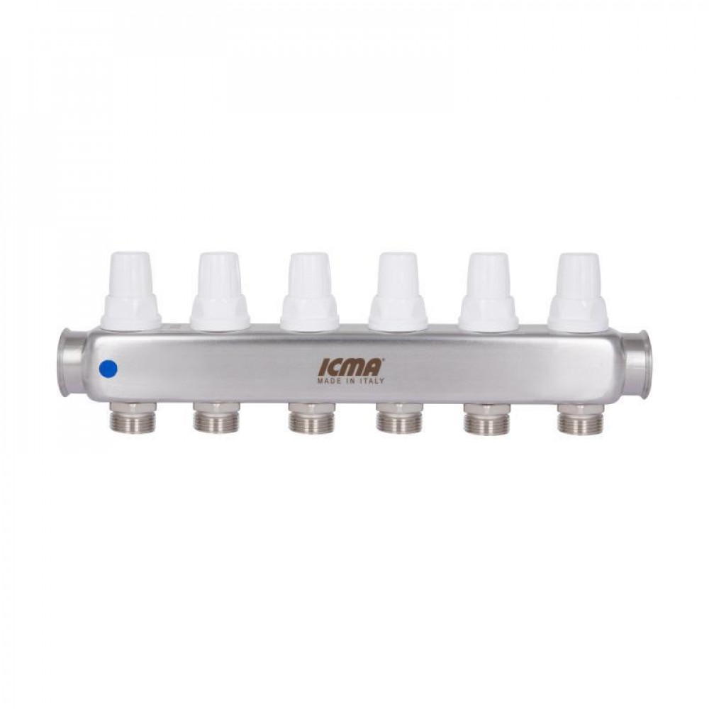 Колектор з витратомірами (нерж.) 1" х6 Icma № К073 SD00053339