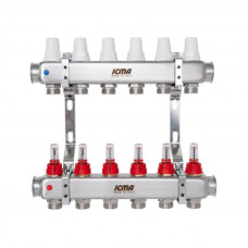 Колектор з витратомірами (нерж.) 1" х6 Icma № К073