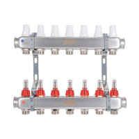 Колектор з витратомірами (нерж.) 3/4" х7 Icma № К073