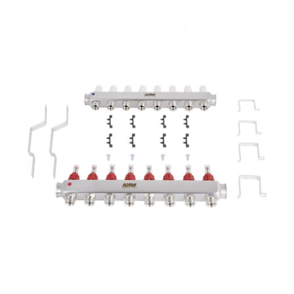 Колектор з витратомірами (нерж.) 3/4" х8 Icma № К073 SD00053341