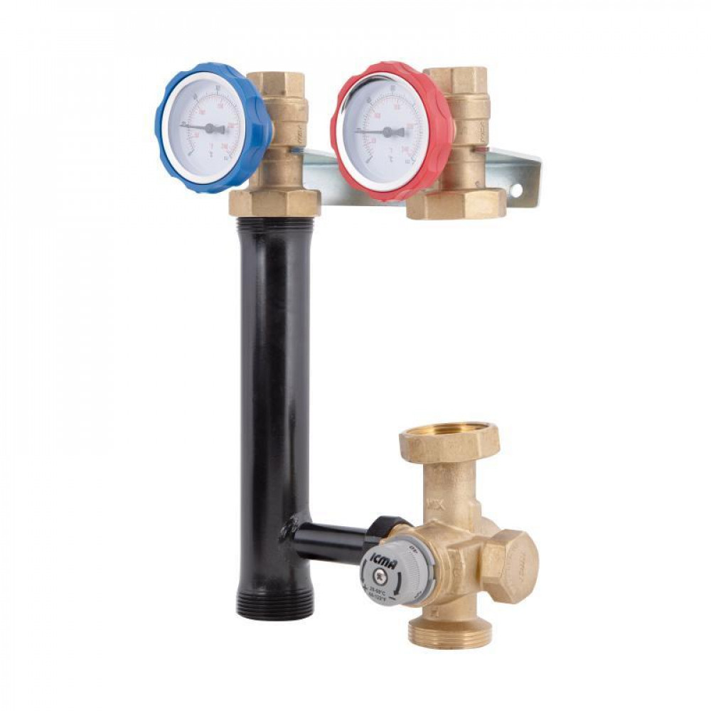 Icma Насосная группа Icma с ручной регулировкой и термостатическим смесителем правое подключение 1 1/2"x3/4" №R004 SD00053347