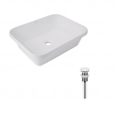 Комплект Qtap Scorpio: Раковина врізна прямокутна 510х390х145 мм White + Донний клапан PU02