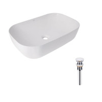 Комплект Qtap Robin: Раковина накладная прямоугольная 600x390x150 мм White + Донный клапан PU02