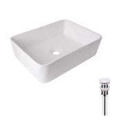 Комплект Qtap Tern: Раковина накладна прамокутна 480х370х135 мм White + Донний клапан PU02